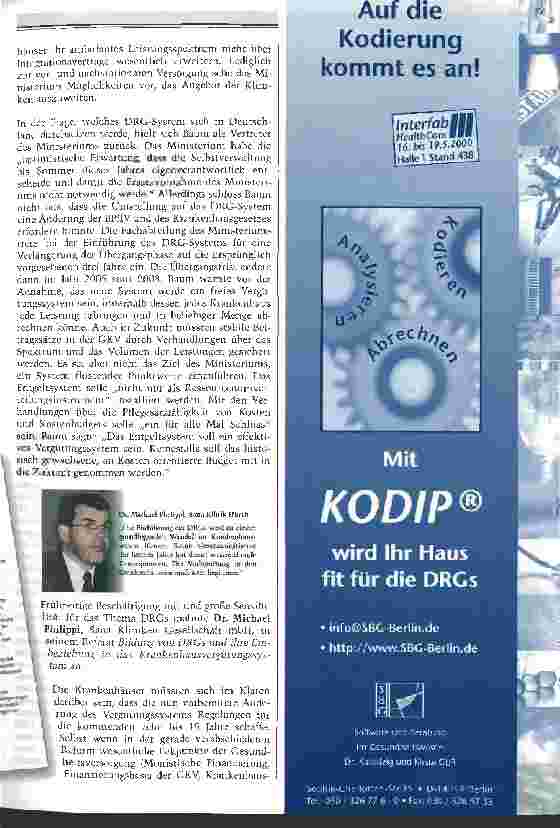 Vorschauseite 2: Die Einführung des neuen Entgeltsystems ist die revolutionärste politische Veränderung aller Zeiten im Krankenhaus