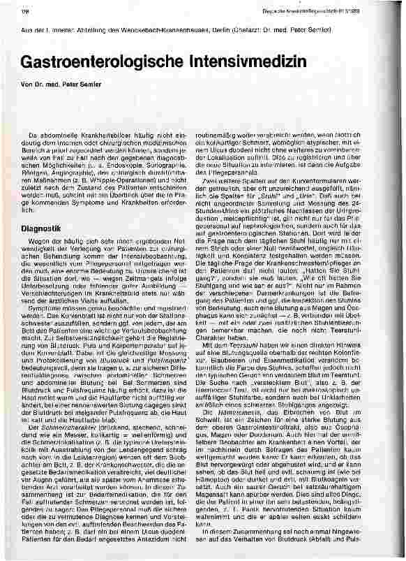 Vorschauseite 1: Gastroenterologische Intensivmedizin