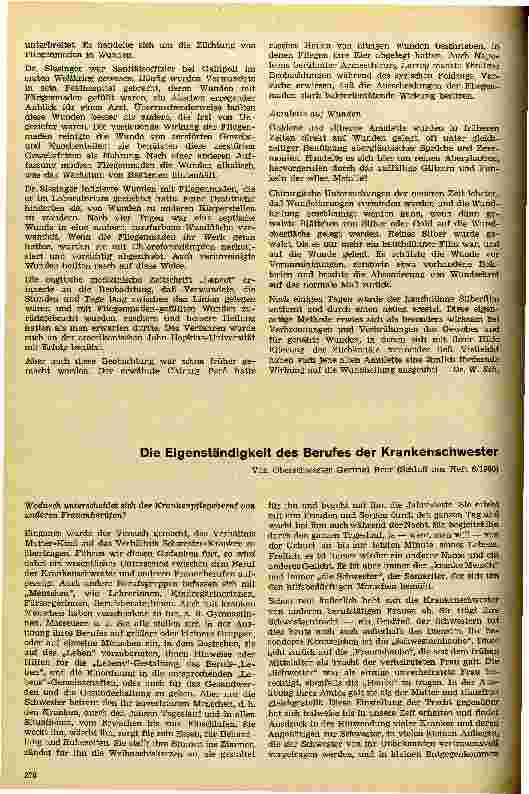 Vorschauseite 1: Die Eigenständigkeit des Berufes der Krankenschwester