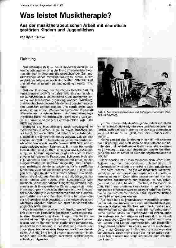 Vorschauseite 1: Was leistet Musiktherapie? Aus der musiktherapeutischen Arbeit mit Kindern und Jugendlichen