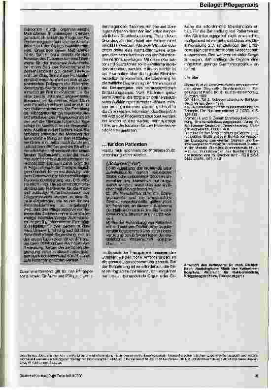 Vorschauseite 5: Gesetzliche Bestimmungen für den therapeutischen Umgang mit radioaktiven Stoffen und die praktische Durchführung