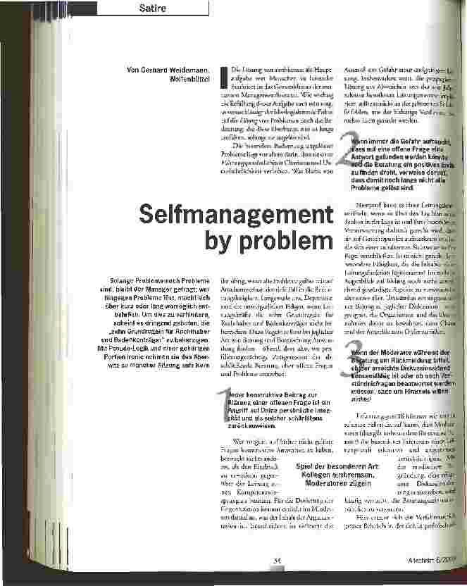 Vorschauseite 1: Selfmanagement by problem