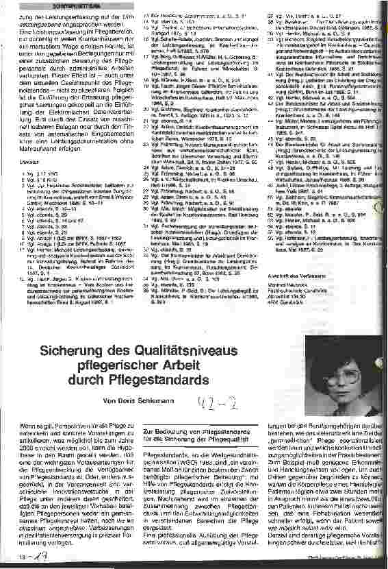 Vorschauseite 1: Sicherung des Qualitätsniveaus pflegerischer Arbeit durch Pflegestandards