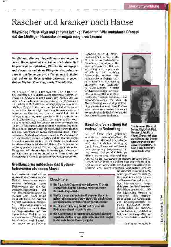Vorschauseite 1: Rascher und kranker nach Hause