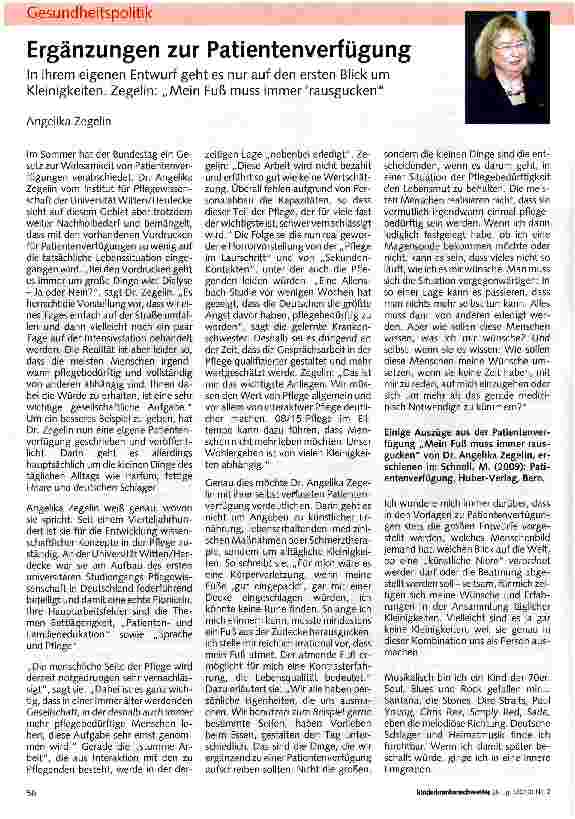 Vorschauseite 1: Ergänzungen zur Patientenverfügung