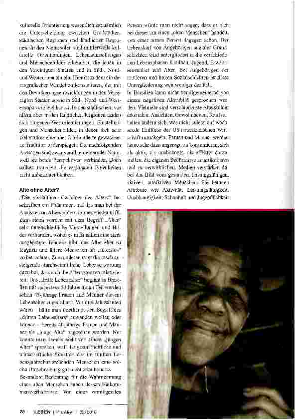 Vorschauseite 3: Teil II: Die Altersbilder in Frankreich und Brasilien GELEBTE VIELFALT Internationale Unterschiede in der gesellschaftlichen Wahrnehmung des Alters