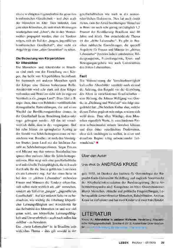 Vorschauseite 4: Teil II: Die Altersbilder in Frankreich und Brasilien GELEBTE VIELFALT Internationale Unterschiede in der gesellschaftlichen Wahrnehmung des Alters