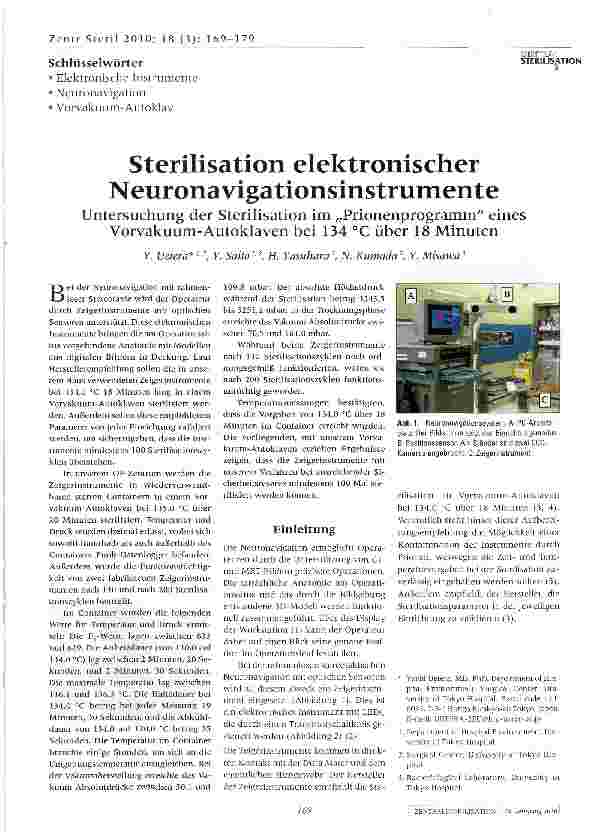 Vorschauseite 1: Sterilisation elektronischer Neuronavigationsinstrumente