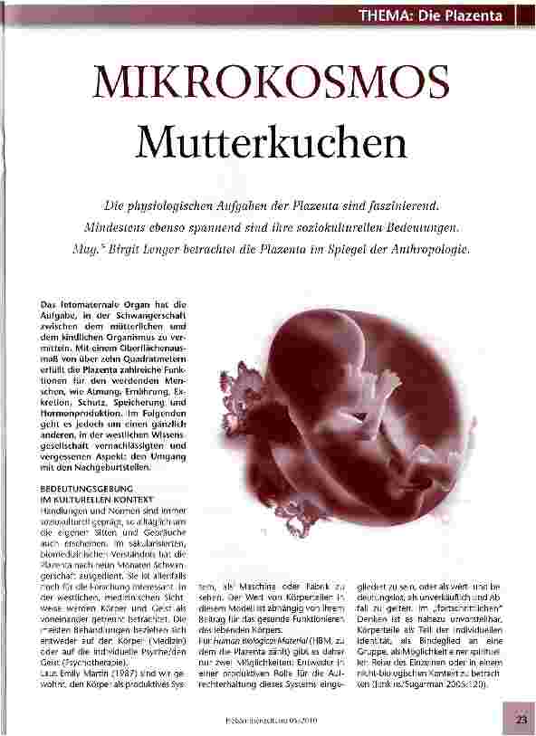 Vorschauseite 1: MIKROKOSMOS Mutterkuchen