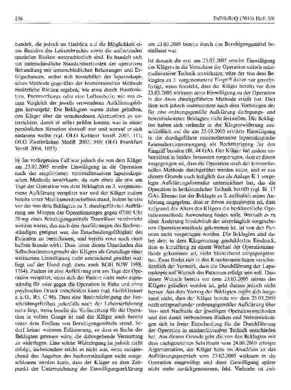 Vorschauseite 5: Aufklärung über Operation in laparoskopischer Technik, bei der der Patient bereits unter Medikamenteneinfluss steht, ist unwirksam