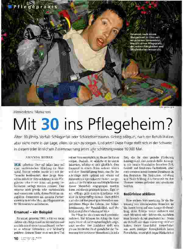 Vorschauseite 1: Mit 30 ins Pflegeheim?