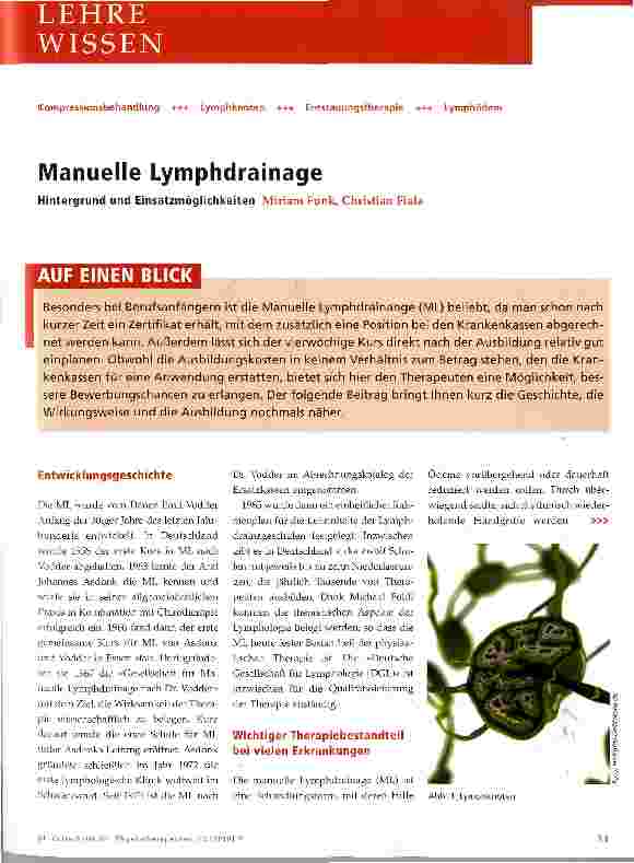 Vorschauseite 1: Manuelle Lymphdrainage