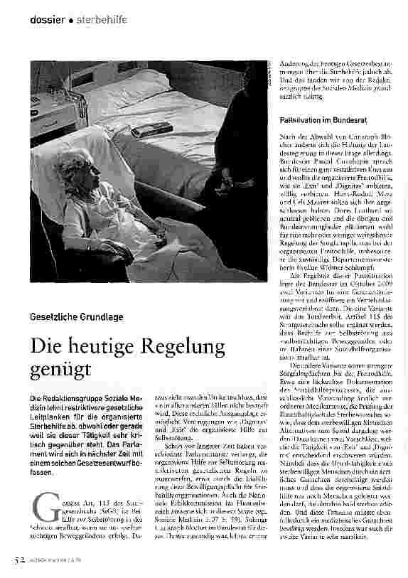 Vorschauseite 1: Die heutige Regelung genügt