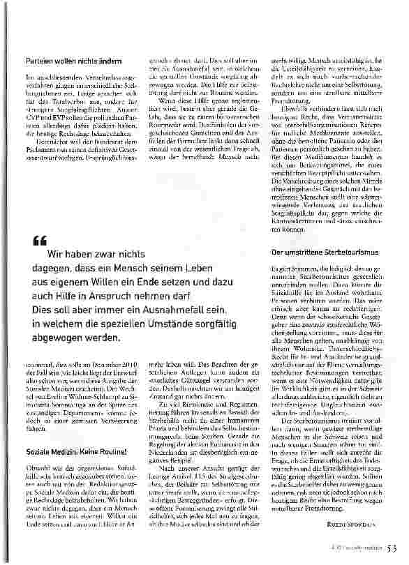 Vorschauseite 2: Die heutige Regelung genügt