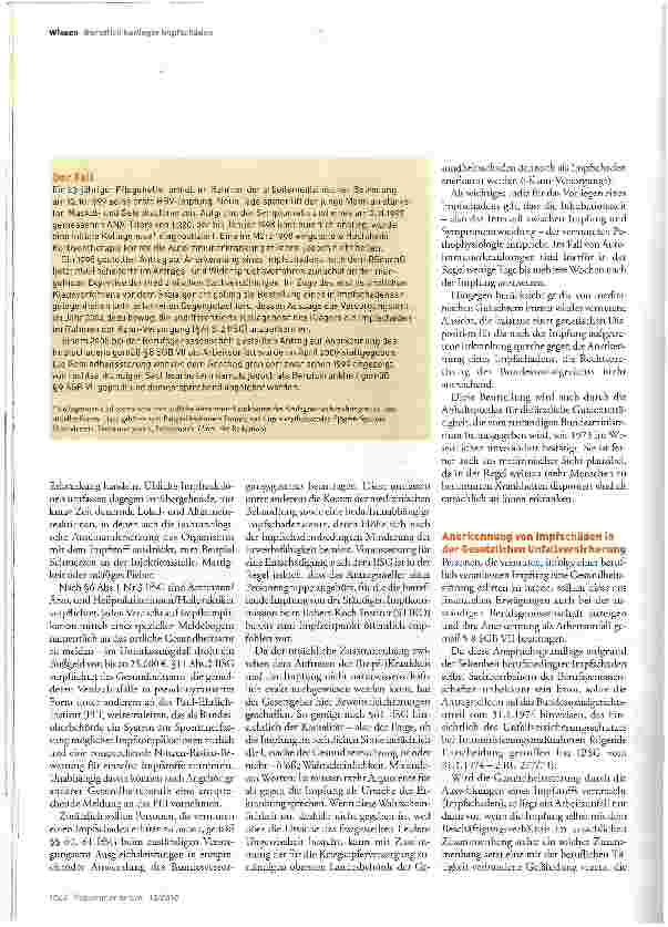 Vorschauseite 3: Entschädigung berufsbedingter Impfschäden