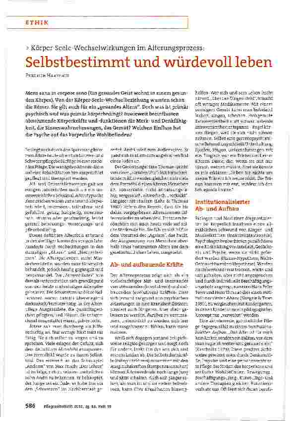 Vorschauseite 1: Selbstbestimmt und würdevoll leben