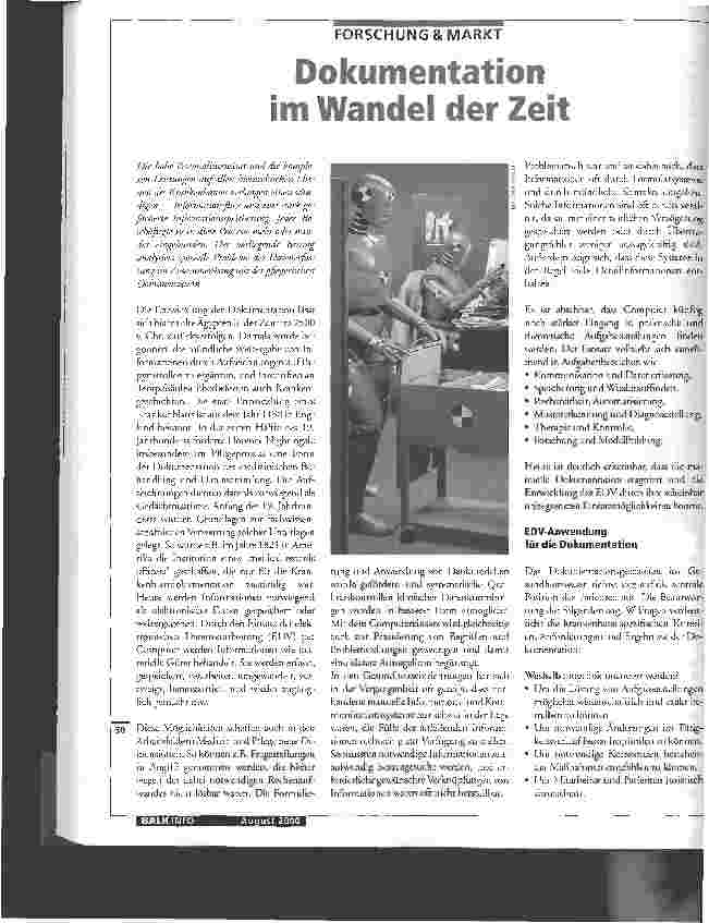 Vorschauseite 1: Dokumentation im Wandel der Zeit