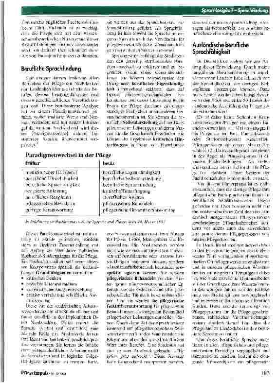 Vorschauseite 2: Von der Sprachlosigkeit zur Sprachfindung in der Pflege