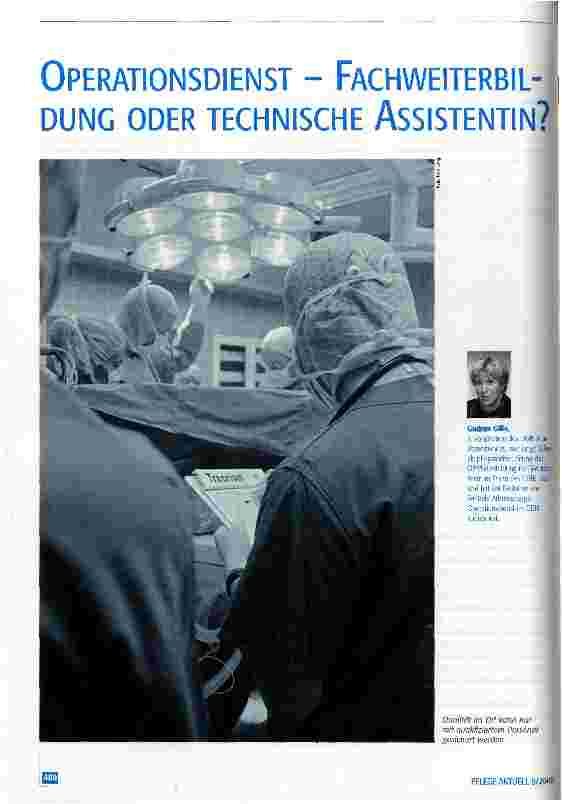 Vorschauseite 1: Operationsdienst - Fachweiterbildung oder technische Assistentin?