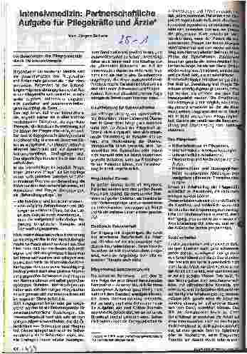 Vorschauseite 1: Intensivmedizin Partnerschaftliche Aufgabe für Pflegekräfte und Ärzte
