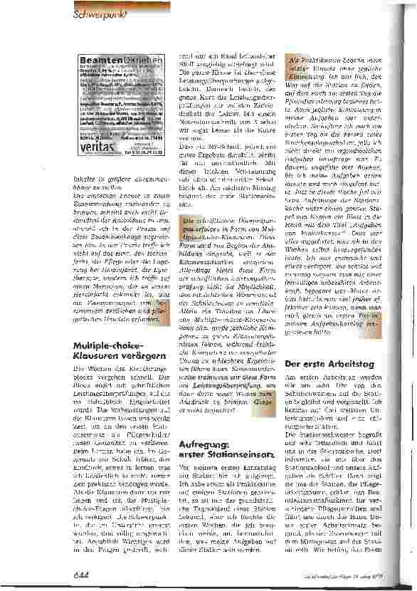 Vorschauseite 3: Aus dem Tagebuch einer Krankenpflegeschülerin