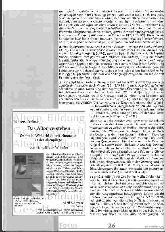 Vorschauseite 2: Zwischen Lohnarbeit und Liebesdienst Belastungen in der Krankenpflege