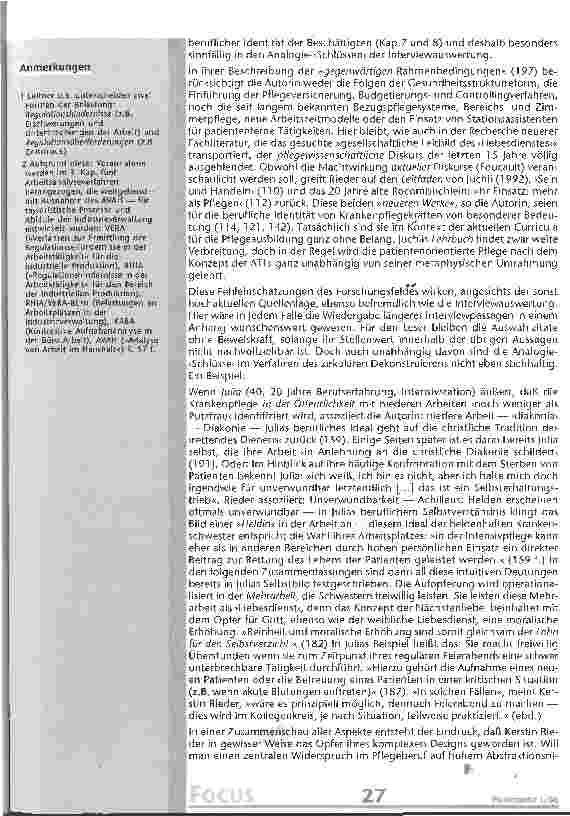 Vorschauseite 3: Zwischen Lohnarbeit und Liebesdienst Belastungen in der Krankenpflege
