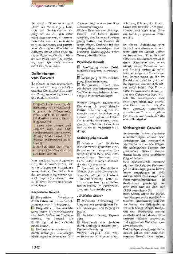 Vorschauseite 2: Gewalt in der Pflege? Mit mir nicht! Menschen würdig pflegen
