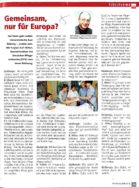 Vorschauseite 1: Gemeinsam, nur für Europa?