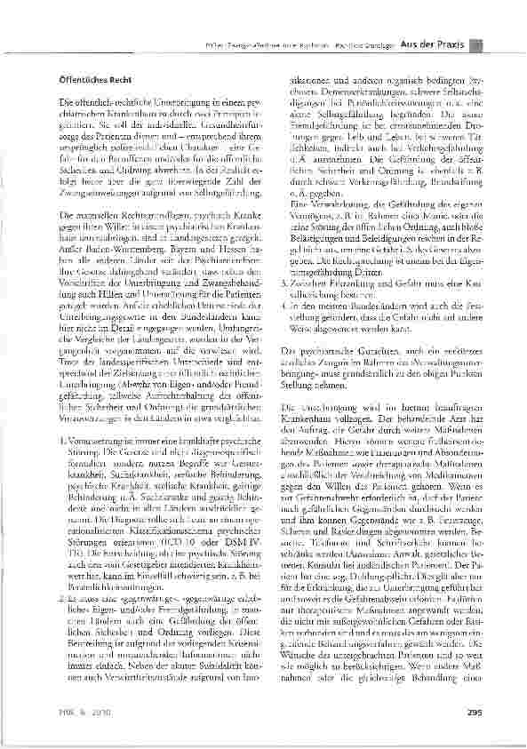 Vorschauseite 5: Zwangsmaßnahmen in der Psychiatrie Rechtliche Grundlagen