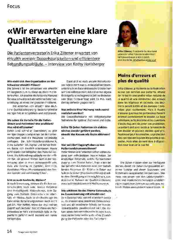 Vorschauseite 1: «Wir erwarten eine klare Qualitätssteigerung»