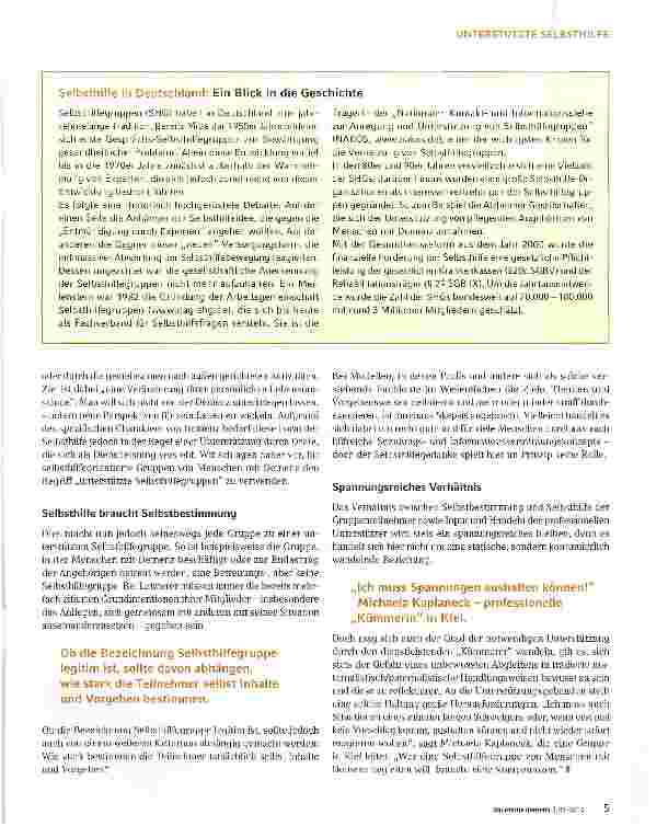 Vorschauseite 3: Unterstützte Selbsthilfegruppe - ein Konzept