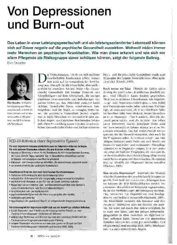 Vorschauseite 1: Von Depressionen und Burn-out