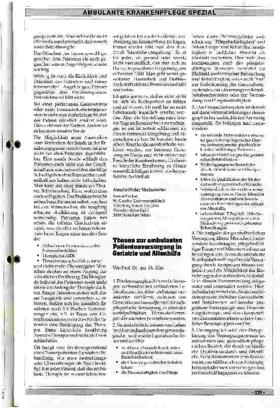 Vorschauseite 2: Welche Rolle spielt der psychische Faktor bei der Durchführung der ambulanten Ernährungstherapie?