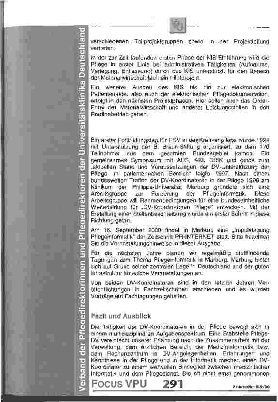 Vorschauseite 4: Verband der Pflegedirektorinnen und Pflegedirektoren der Universitätsklinika Deutschland (VPU)
