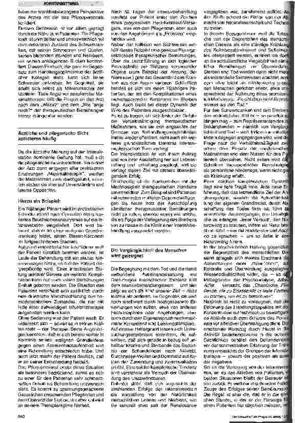 Vorschauseite 2: Umgang und Grenzen der Intensivbehandlung aus psychologischer Sicht