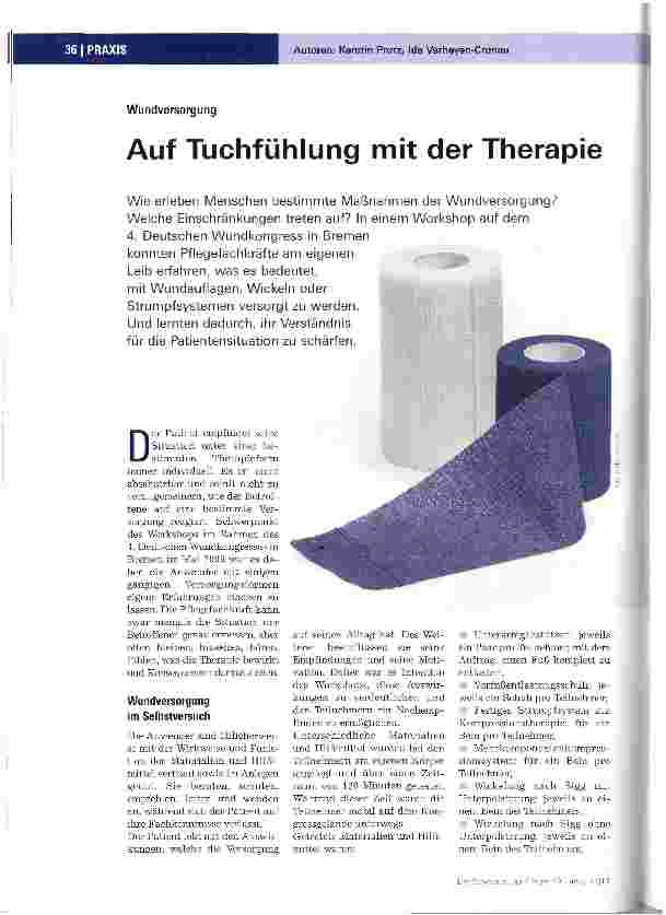 Vorschauseite 1: Auf Tuchfühlung mit der Therapie