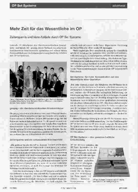 Vorschauseite 1: Mehr Zeit für das Wesentliche im OP