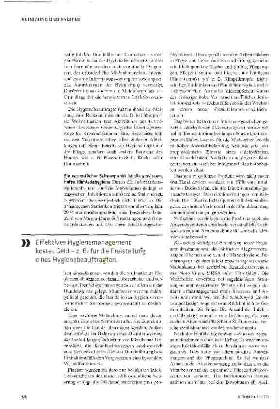 Vorschauseite 2: Die richtige Hygienestrategie schafft wirtschaftliche Vorteile