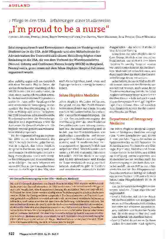 Vorschauseite 1: „I am proud to be a nurse