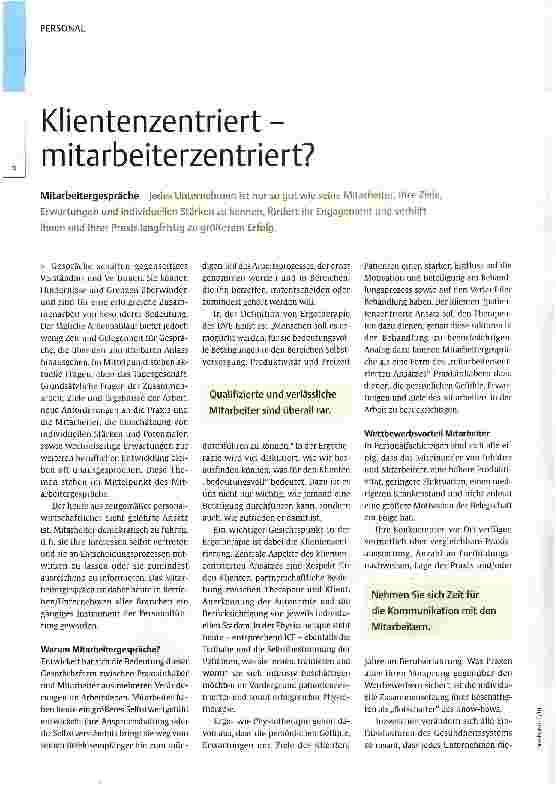 Vorschauseite 1: Klientenzentriert -mitarbeiterzentriert?