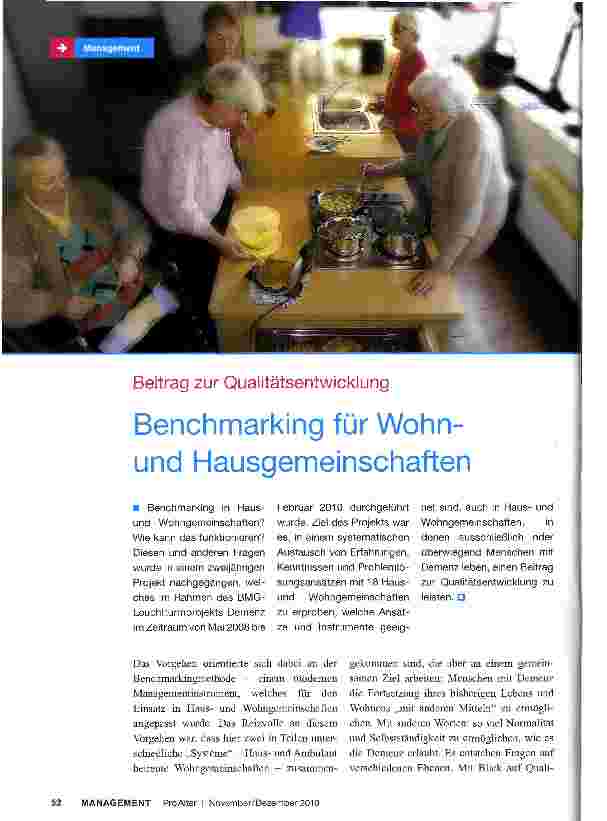 Vorschauseite 1: Benchmarking für Wohn-und Hausgemeinschaften