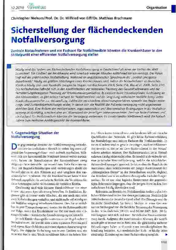 Vorschauseite 1: Sicherstellung der flächendeckenden Notfallversorgung