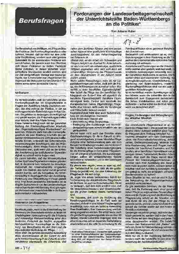 Vorschauseite 1: Forderungen der Landesarbeitsgemeinschaft der Unterrichtskräfte Baden-Württembergs an die Politiker