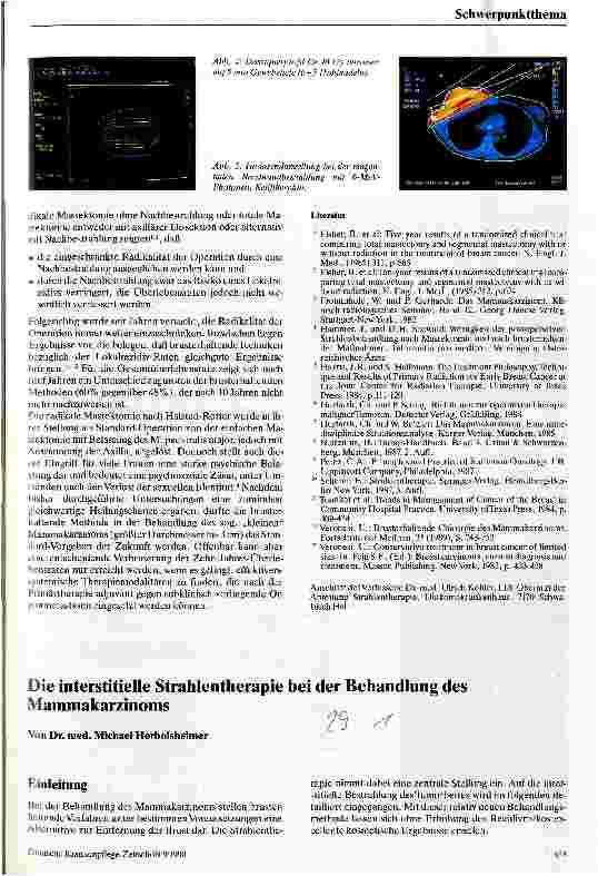 Vorschauseite 1: Die interstitielle Strahlentherapie bei der Behandlung des Mammakarzinoms