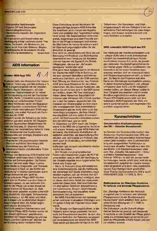 Vorschauseite 1: AIDS Information Münchner AIDS-Tage 1990