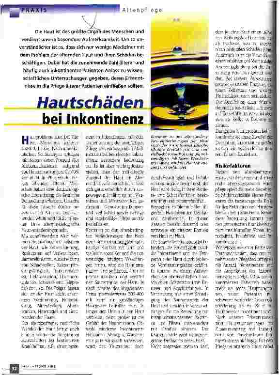 Vorschauseite 1: Hautschäden bei Inkontinenz