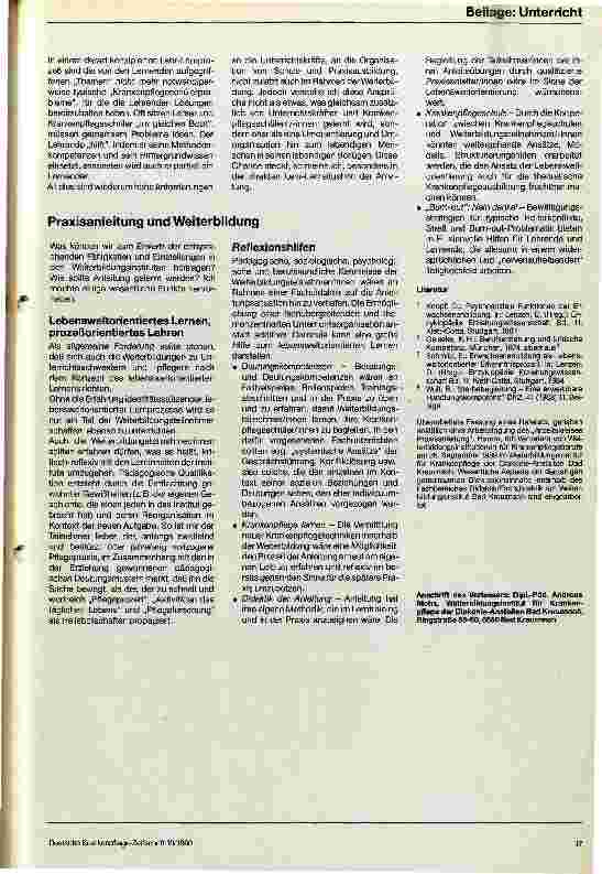 Vorschauseite 4: Lebensweltorienierung als didaktisches Prinzip für die praktische Ausbildung von Krankenpflegeschülern/innen