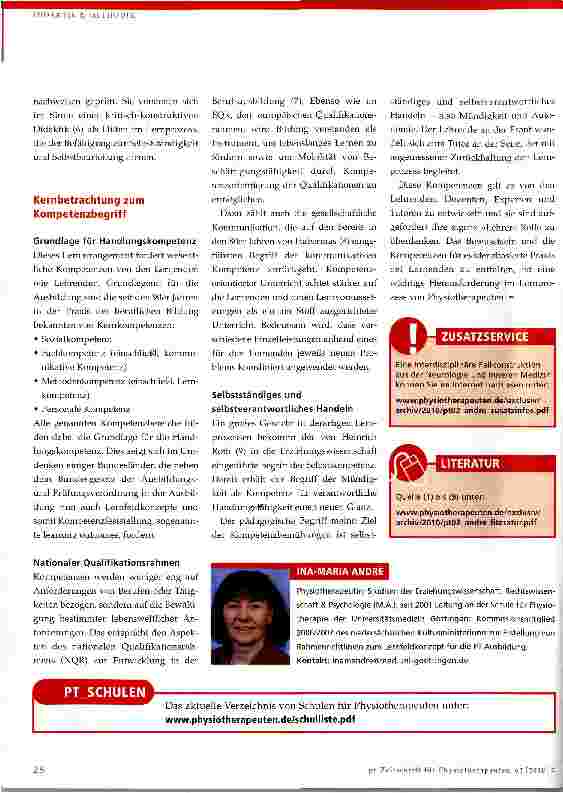 Vorschauseite 4: Kompetenzentwicklung in der Physiotherapieausbildung