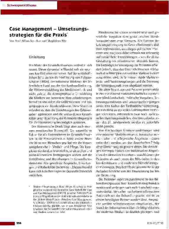 Vorschauseite 1: Case Management - Umsetzungs Strategien für die Praxis